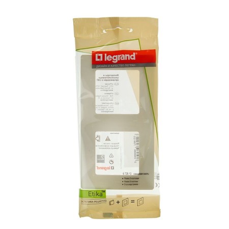 Frame Legrand Etika 672512, double, ivory-2
