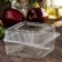 The plastic disposable container with an insoluble lid pr-K-15 V, square, 250 ml, 15.2 × 15.2 × 8.1 cm