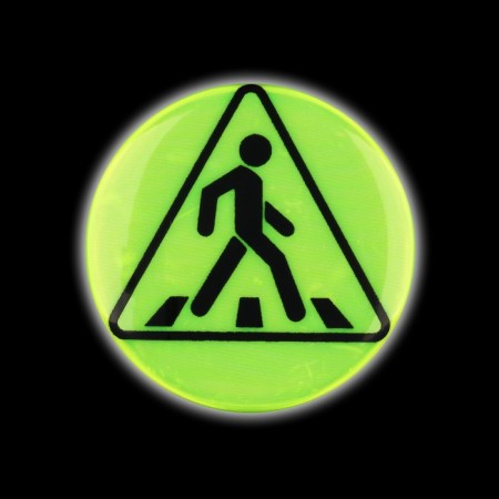 The reflective icon "Pedestrian crossing", D = 5.8 cm, color mix-5