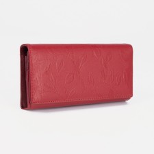 Women's wallet on magnets, red color