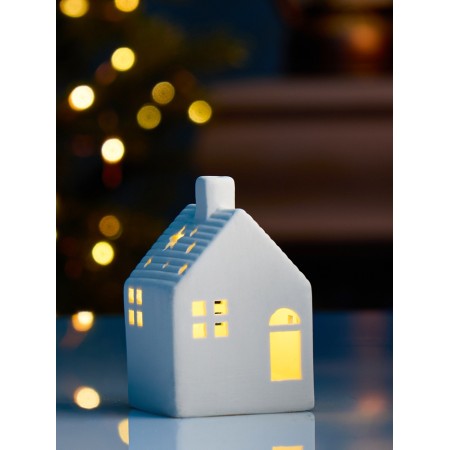 LED figure "House" 6x6x9.5 cm, 1 LED, LR44X3 (in the set), T/white