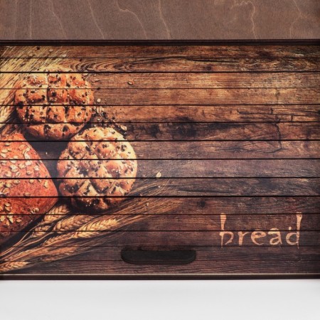 Bread woods with decor, 29.6x29.6x18.3x0.6 cm-3