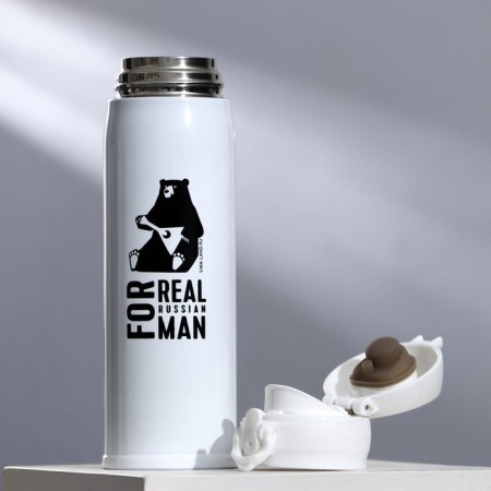 Thermos Real Russian Man, white 400 ml, heat conservation 10-12 hours-2