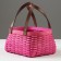 Wicker basket, 21 x 16 x 10/22 cm, pink, sequoia