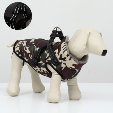 Jacket for dogs with a harness, size 3xl, camouflage