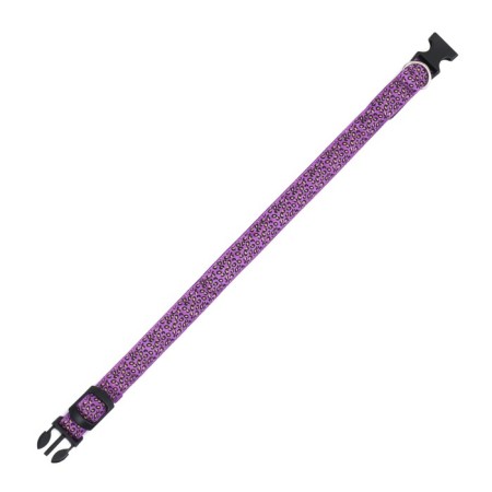 Collar with backlight leopard 3 glow modes, size L, Osh 48-60 x 2.5 cm violet-6