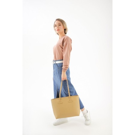 Zipper bag with lightning, beige color-4