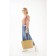 Zipper bag with lightning, beige color
