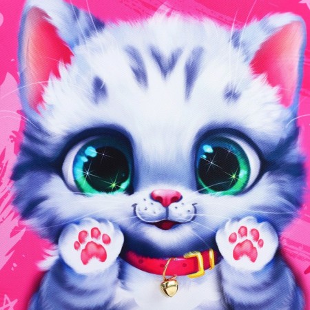 Baby backpack for a girl "Kitten", 27x23 cm-2
