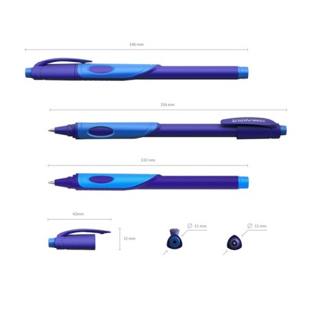 Ballic handle Erychkrause Ergoline Kids, first-grader, ergonomic holder, Soft-Touch body, 0.7 mm node, blue ink, mix, blister-5