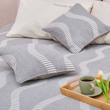 Pillowcase decorative Ethel "waves" color gray 40x40 cm, 100% cotton