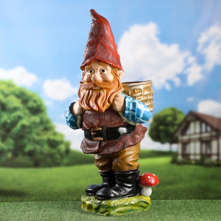 Garden figure "A peasant with a basket behind him" 80x40cm-1