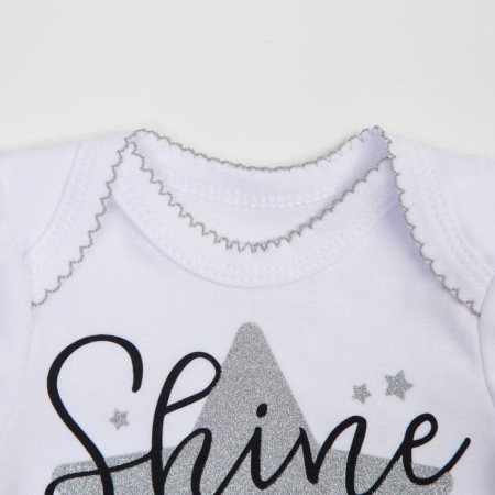 Набор Крошка Я: боди, юбка, повязка Shine, белый/серый, рост 62-68-4