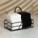 Ceramic set for spices on the Kitchen metal stand, 2 pcs, white-black color