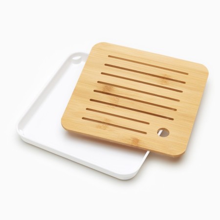 Tray for the tea ceremony, 20 x 20 x 2.5 cm, white pallet-1
