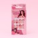 Follow nails "Love", 24 pcs, adhesive plates, square shape, glossy pink/red color