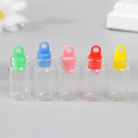 Decor for creativity Glass "Jars with a traffic jam with a loop" 1.1x1.1x2.2 cm mix