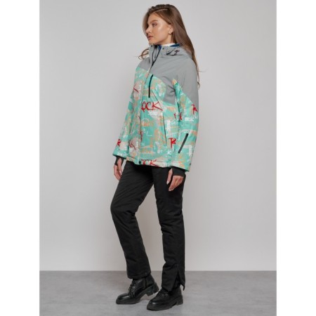 Ski jacket female winter, size 42, turquoise color-15