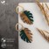 Earrings Assorted Monster Vakanda, green-brown color in gold