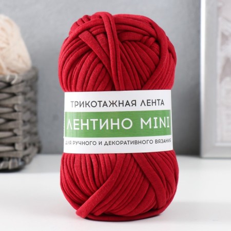 Knitted yarn 100% cotton "Lentino mini" 100 g 40 m color 20 cherry