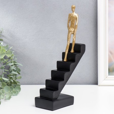 Polystone souvenir "Man on the stairs. Up the career ladder" 29x7x16 cm-3