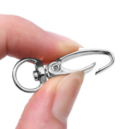 Metal carbine, 38 × 12 mm / 10 × 1 mm, 6 pcs, silver color-2