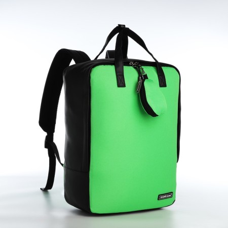 A backpack - a bag, Erich Krause, a wallet made of textiles, artificial leather, green color-2