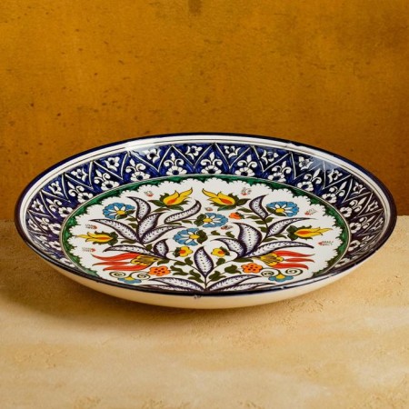 Largan Rishtan ceramics "Flowers", 32 cm, blue