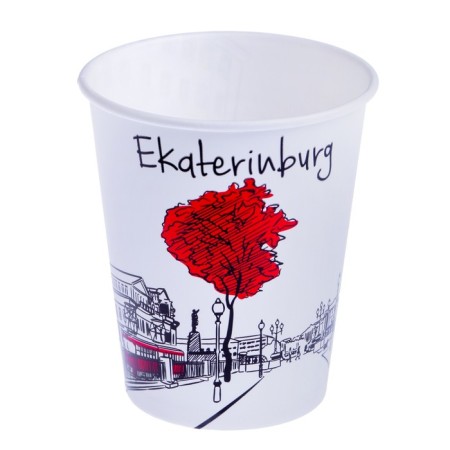 A glass of paper "Cities" for hot drinks, 250 ml, color, diameter 80 mm mix-2