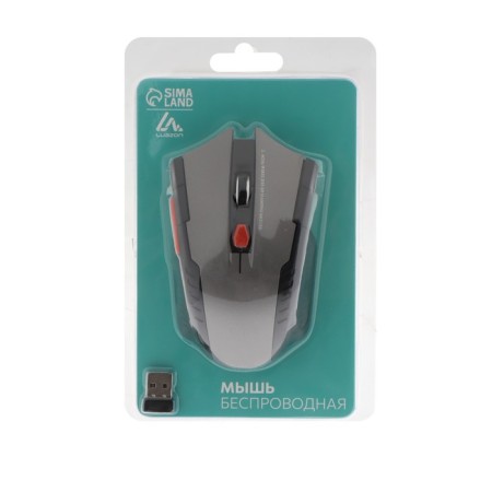 Luazon MB-2.6 mouse, wireless, optical, 1600 dpi, 2XAAA (not in the set), USB, black-gray-5