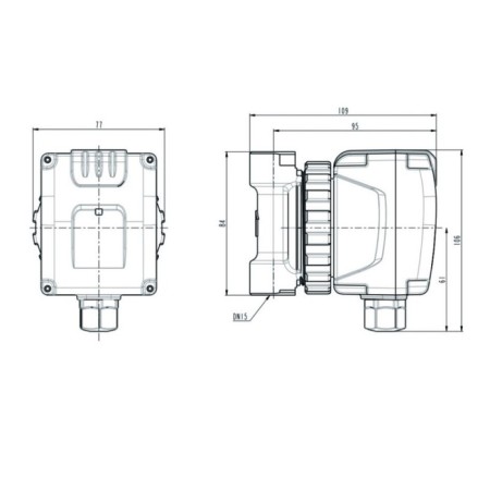 Circulation pump Rommer Comfort, 7 watts, pressure 1.2 m, 8.3 l/min, for hot water, brass body.-4