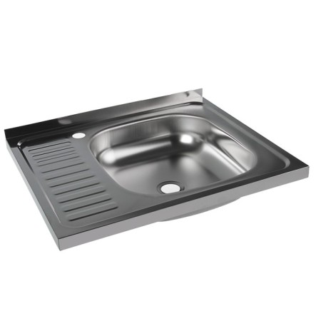 Kitchen sink "Vladix", invoice, without siphon, 60x50 cm, right, stainless steel 0.4 mm-1