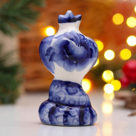 New Year. Souvenir "Cobra Cutie" 10 × 6 cm, gzhel-2