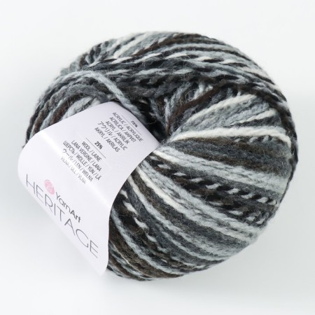 Yeritage yarn 75% acrylic, 25% wool 125m/50g (330 gray-black and white)-1