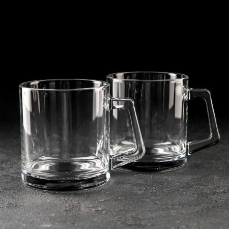 Set of glass mugs BASIC, 370 ml, 2 pcs