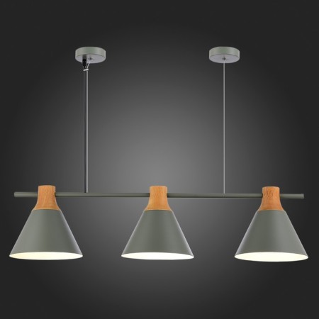 Suspended EVOLUCE lamp. Sle125113-03. Modica. 3x40 watts, E14, 23 cm, gray color-2