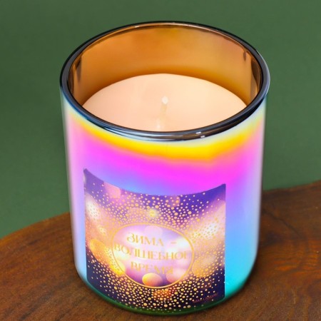 New Year's candle in a glass "Winter-wizard time", vanilla aroma-3