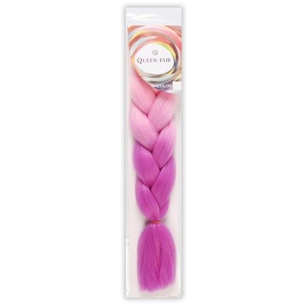 Zumba Kanecalon is two-tone, corrugated, 60 cm, 100 g, light pink/light purple color (#by39)-8