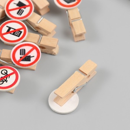 Decor for creativity wood "prohibiting signs" set of 10 pcs 1.9x4.2 cm-2