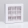 Box for 9 sweets with a shell, with a window, with thin dividers, white 14.7x14.7x3.4 cm