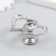 Handle for the casket Metal "Two hearts" Rhinets, silver 3.8x5.4x2.4 cm