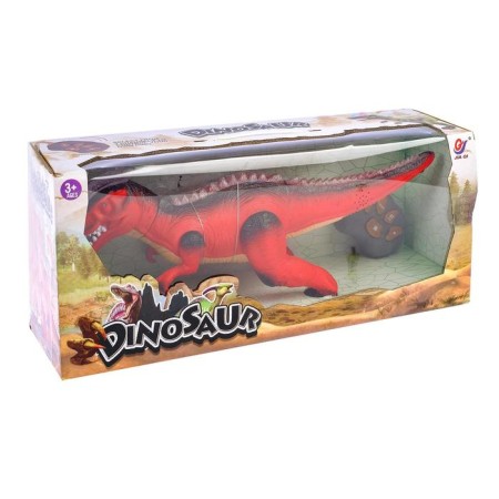 The radio-controlled dinosaur “t -rex”, light and sound effects, works on batteries, red color-4