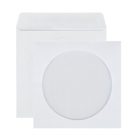 Converts set for CD/DVD 125 x 125mm without a sloping, window d = 100, glue, 80 g/m2, 25 pieces