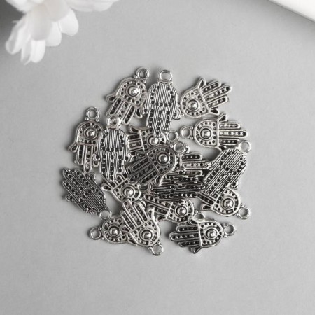Decor Metal for creativity "Hand of Fatima" silver 6585 1.8x1.1 cm-2