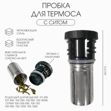 The thermos plug with a removable strainer, with a thermal insulator