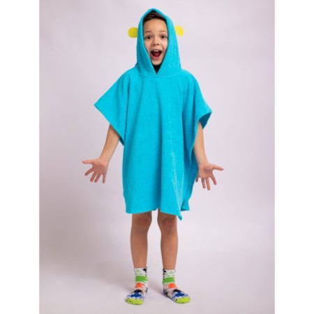 Children's robe, height 98 cm, turquoise color-3