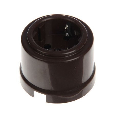 Bironi socket, with salary, plastic, brown