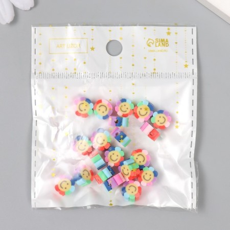 Beads for the creativity of PVC "Flower Smail" Rainbow set 20 pcs 1x1x1 cm-4