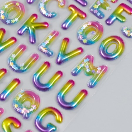 Plastic "English alphabet" with a glitter mix 9x20.5 cm-2