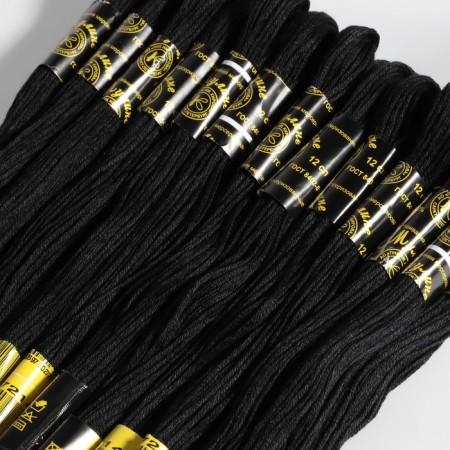Muline threads, cotton, 8 ± 1 m, black color No. 7214-2